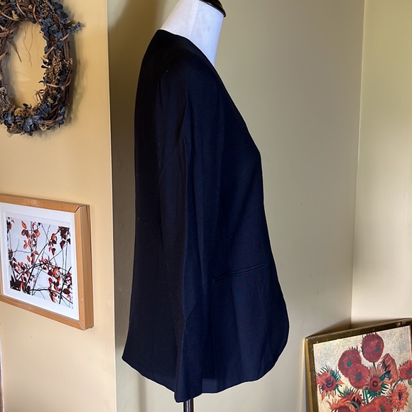 Vtg PETITE SOPHISTICATE COLLECTION Size 6 V-Neck 3-Button Blazer Black Career - Picture 6 of 15